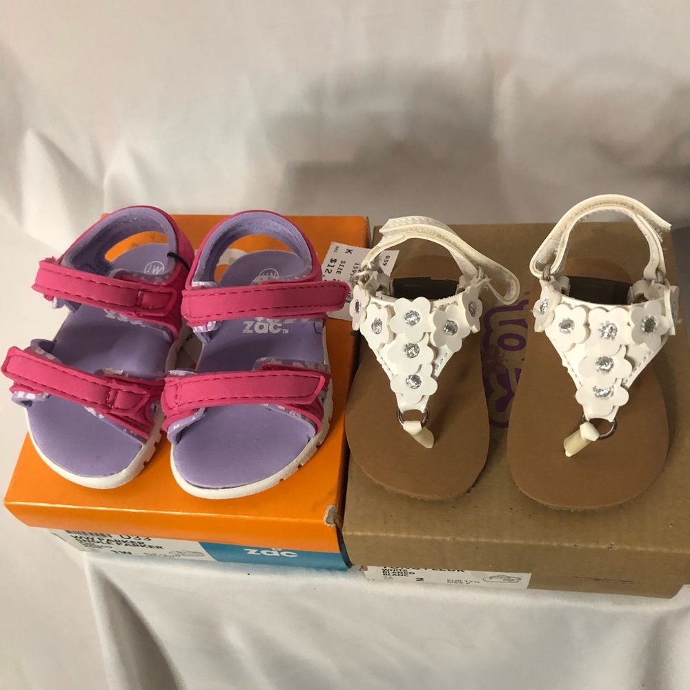 Kids Pink and White Sandals Set